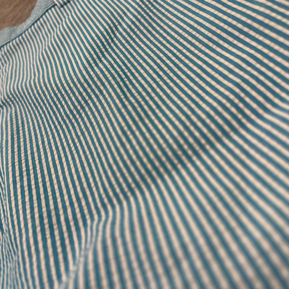 G/FORE Golf Shorts Mens 38 Blue Seersucker Striped Performance Flat Front